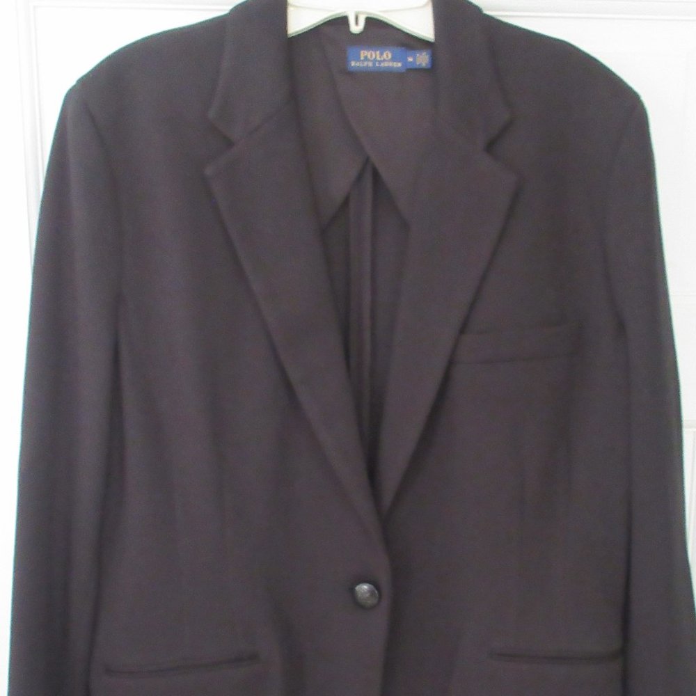 Ralph Lauren Unlined One Button Black Blazer SZ 14
